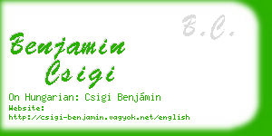benjamin csigi business card
