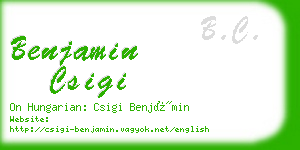 benjamin csigi business card